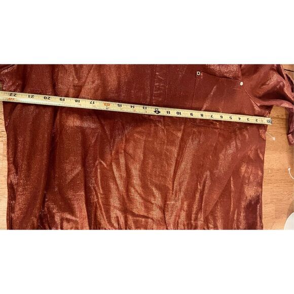 ELLEN TRACY BURNT ORANGE LINEN BLEND 3/4 SLEEVE BLOUSE SZ XL - Picture 8 of 9